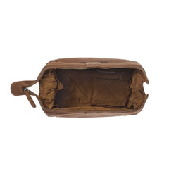 Leather Toiletry Bag Cognac Vince