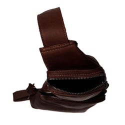 Leather Crossbody Bag Brown Logan