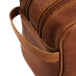 Leather Toiletry Bag Cognac Stefan