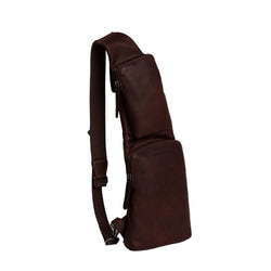 Leather Crossbody Bag Brown Logan