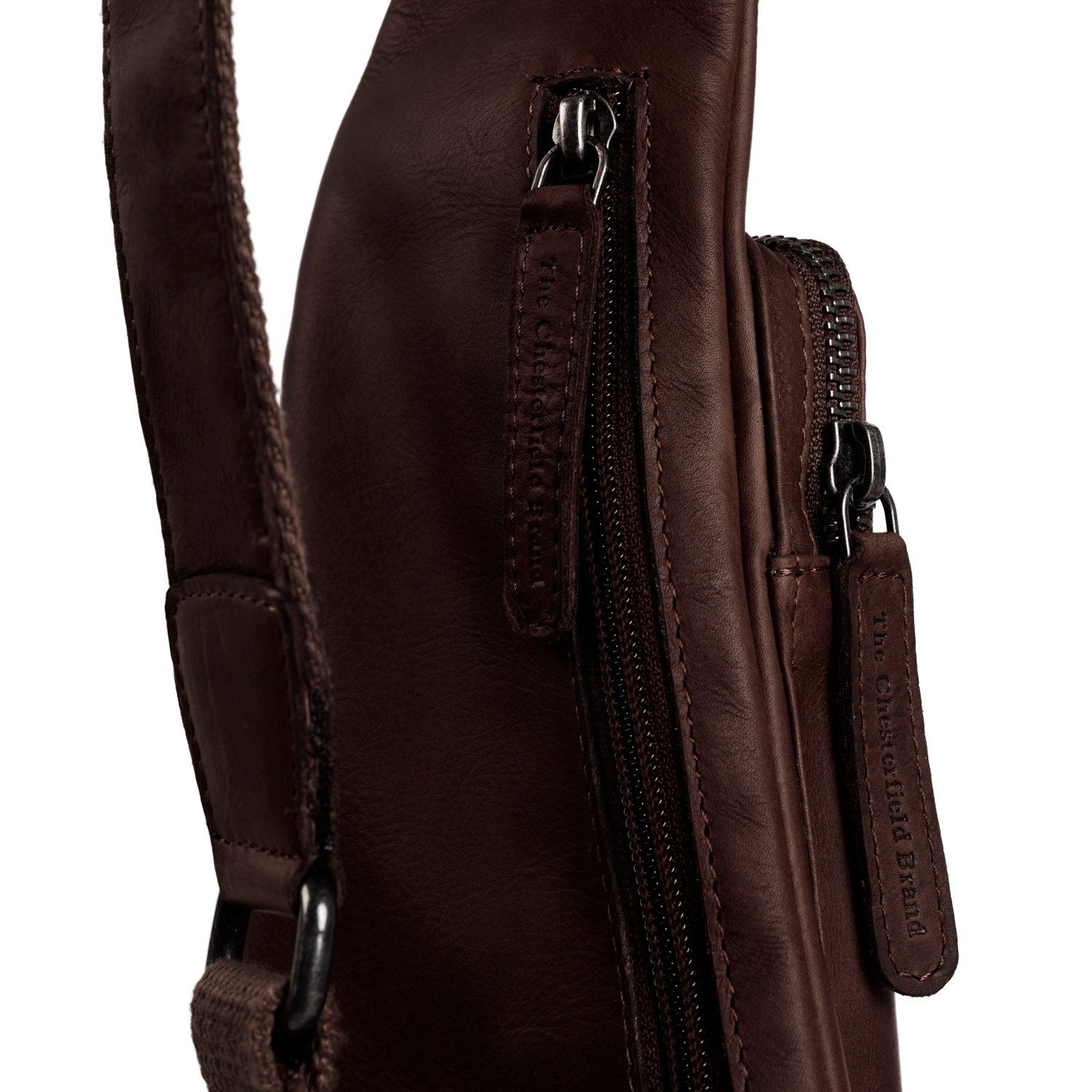 Leather Crossbody Bag Brown Logan