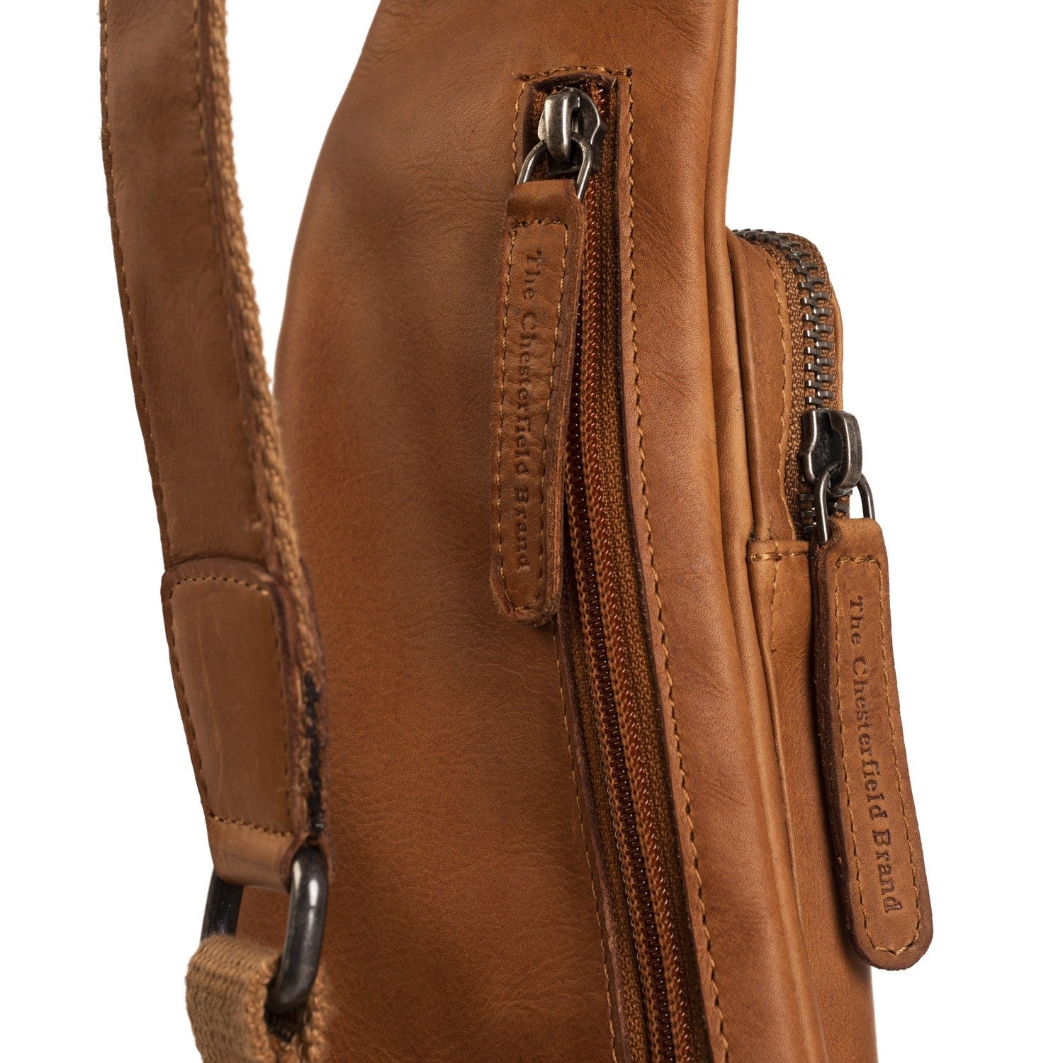 Leather Crossbody Bag Cognac Logan