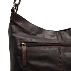 Leather Shoulder Bag Brown Tunis Black Label