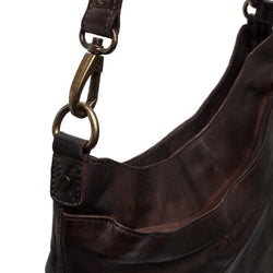 Leather Shoulder Bag Brown Tunis Black Label