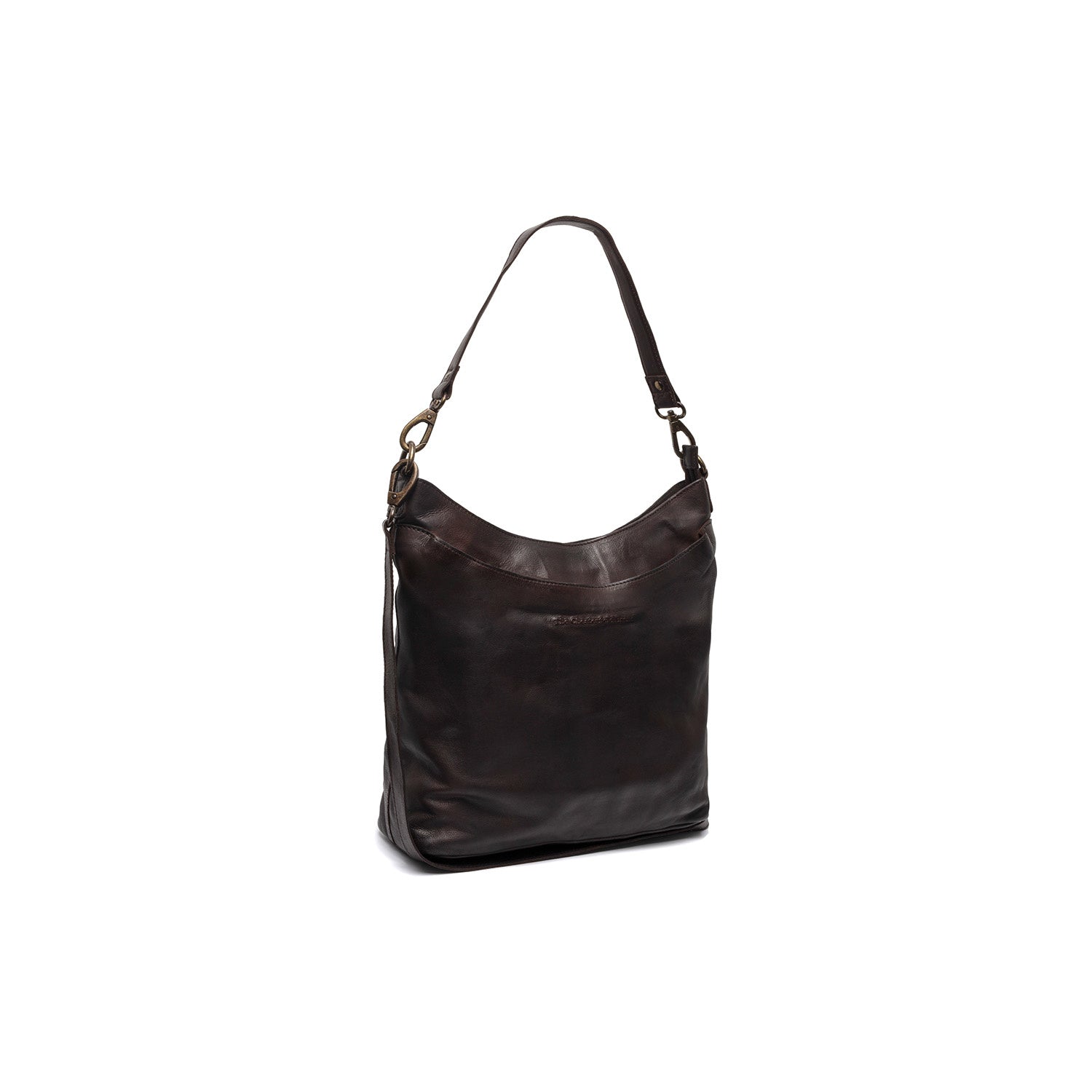 Leather Shoulder Bag Brown Tunis Black Label