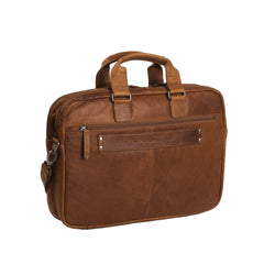 leren laptoptas cognac seth