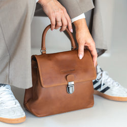 Leather Shoulder Bag Cognac Angera