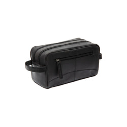 Trousse de Toilette en Cuir Noir Stacey