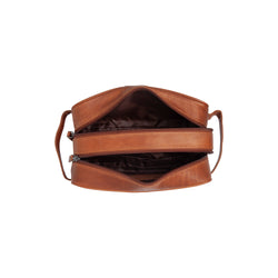 Trousse de Toilette en Cuir Cognac Stacey