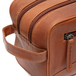 Trousse de Toilette en Cuir Cognac Stacey