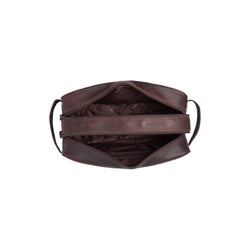 Trousse de Toilette en Cuir Marron Stefan