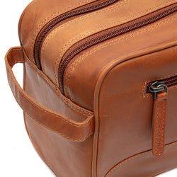 Trousse de Toilette en Cuir Cognac Stefan