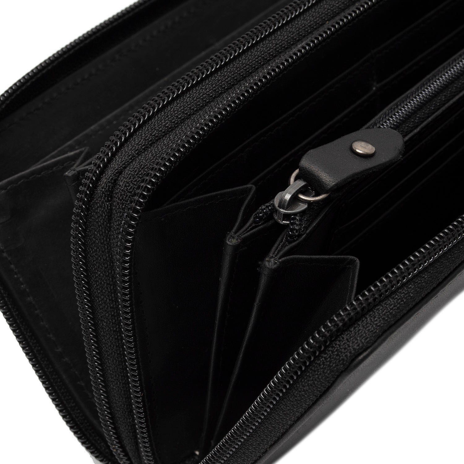 Portefeuille en Cuir Noir Hadley