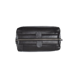 Trousse de Toilette en Cuir Noir Biassa