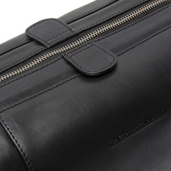 Leather Toiletry Bag Black Biassa