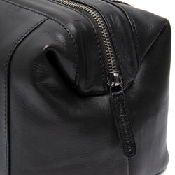 Leather Toiletry Bag Black Biassa