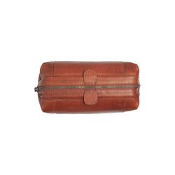 Leather Toiletry Bag Cognac Biassa