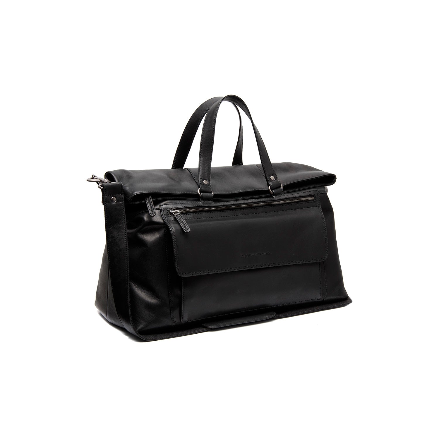 Leather Weekend Bag Black Lazio