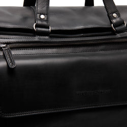 Leather Weekend Bag Black Lazio