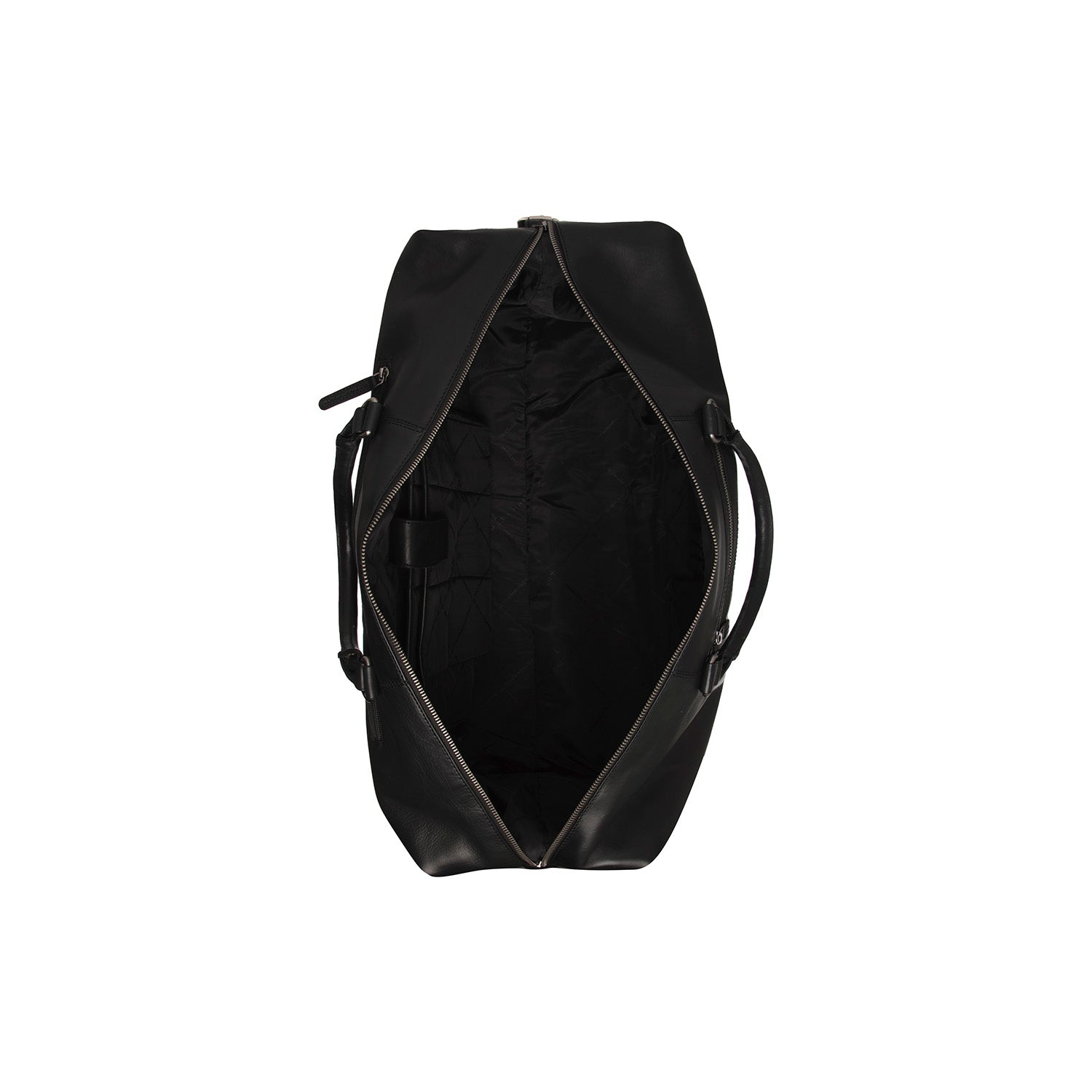 Leather Weekend Bag Black Cavoli