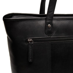 Leather Shopper Black Astano