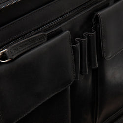 Leather Document Case Black Moreton