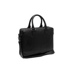 Leather Laptop Bag Black Fabian