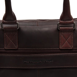 Leather Laptop Bag Brown Fabian