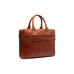 Sac d'Ordinateur en Cuir Cognac Fabian