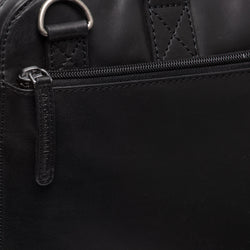 Sac d'ordinateur en Cuir Noir Tilbury