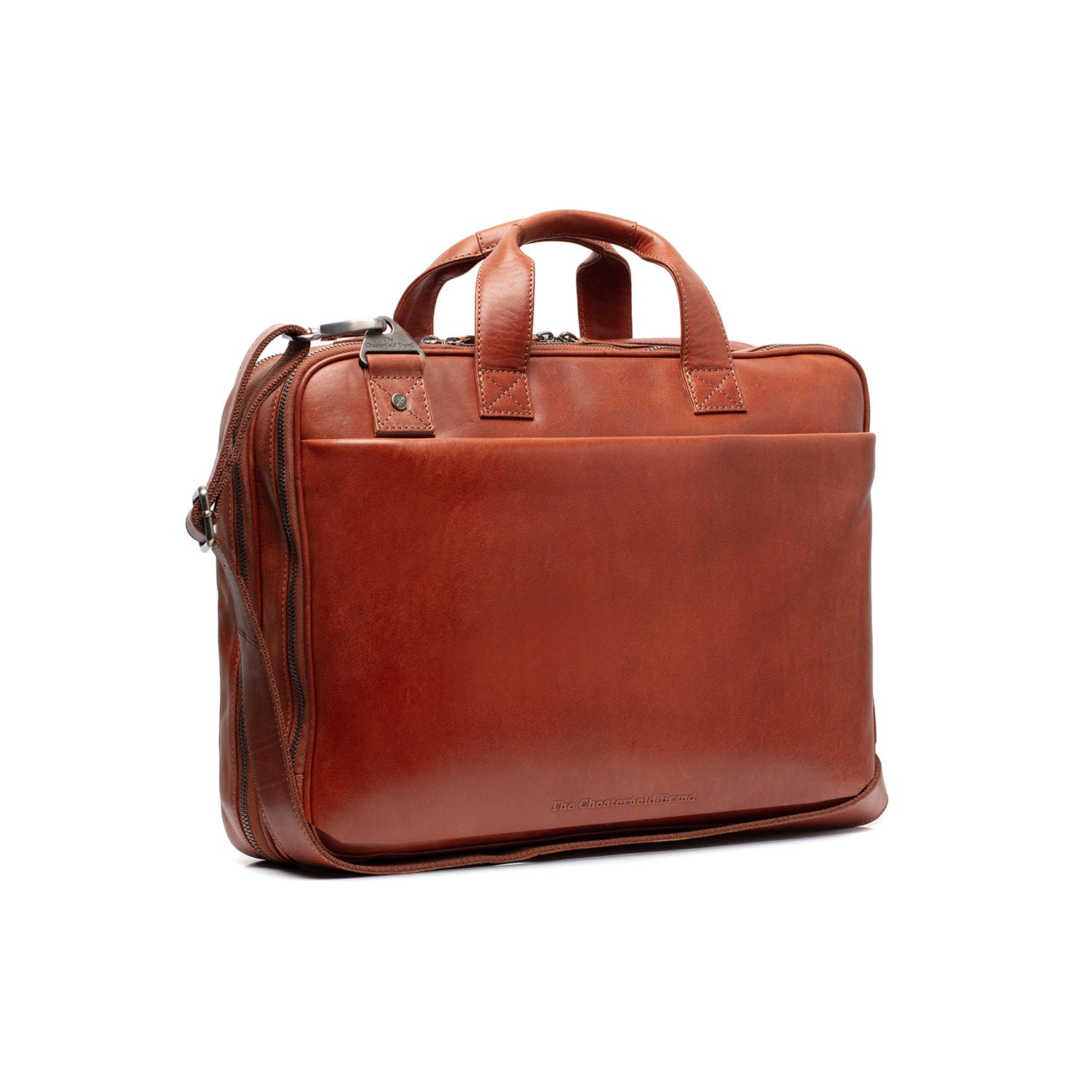 Leather Laptop Bag Cognac Iseo