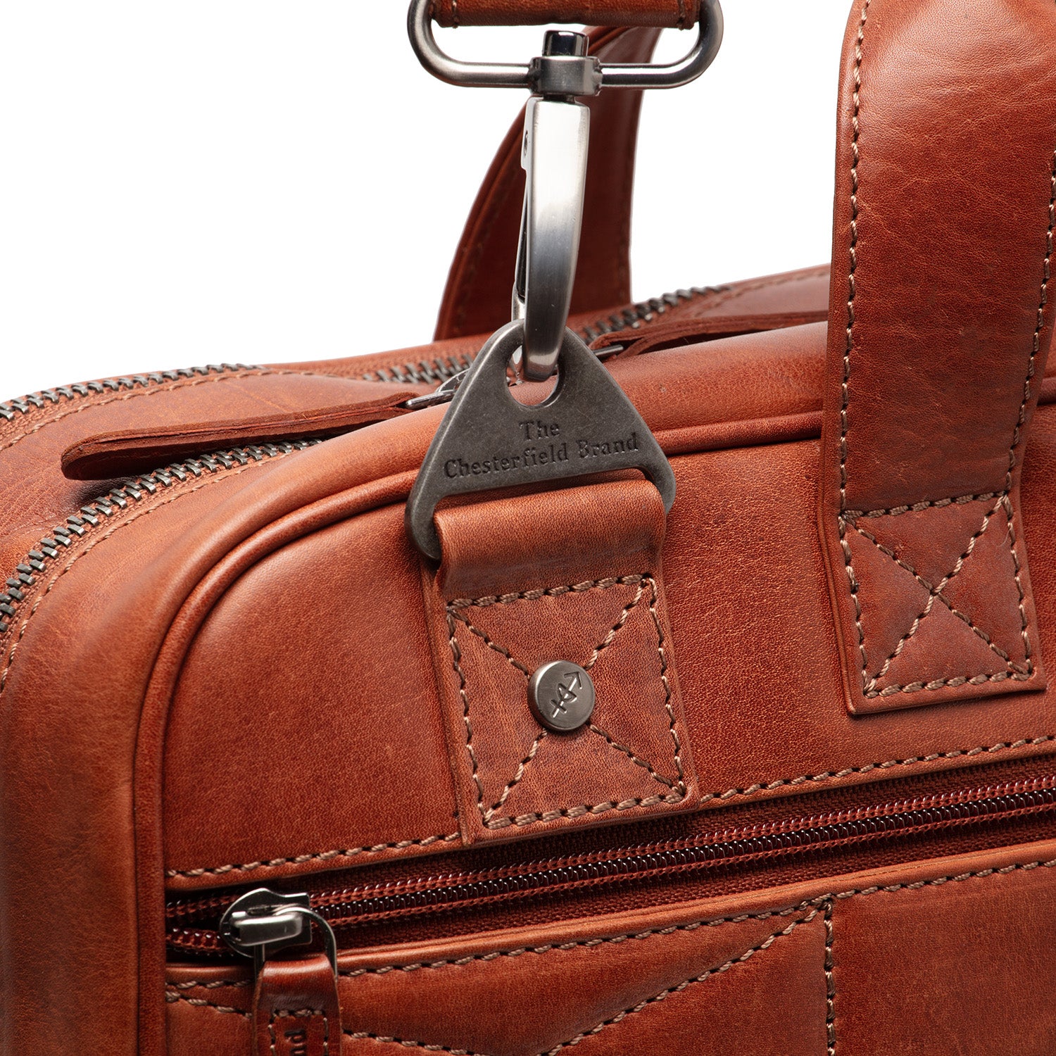 Leather Laptop Bag Cognac Iseo