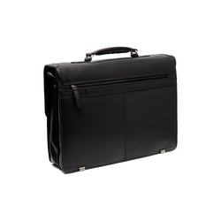 Leather Laptop Bag Black Salvatore