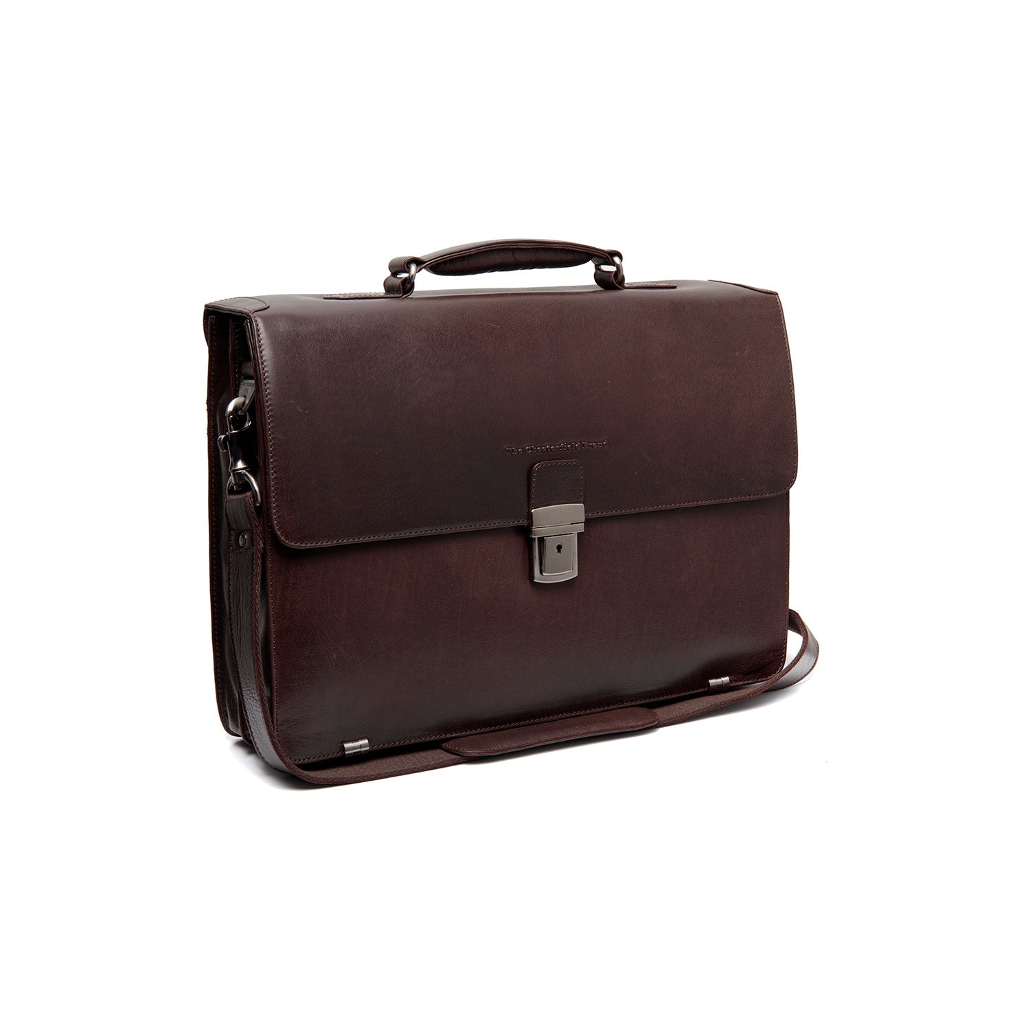 Leather Laptop Bag Brown Salvatore