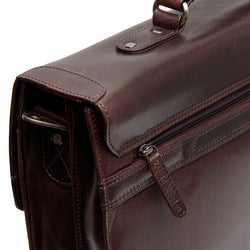 Sac d'ordinateur en Cuir Marron Salvatore