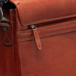 Leren Laptoptas Cognac Salvatore