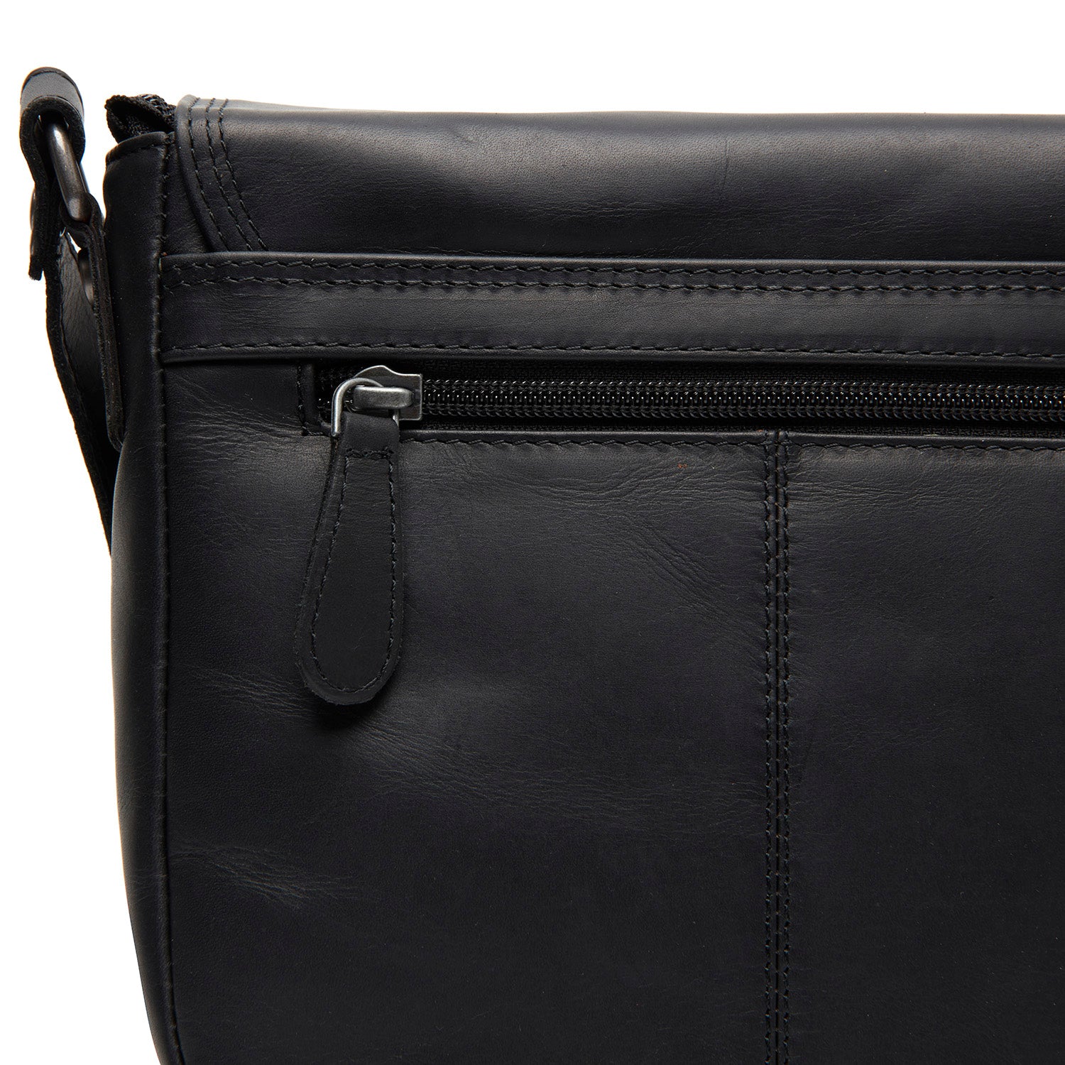 Sac Bandoulière en Cuir Noir Lucian