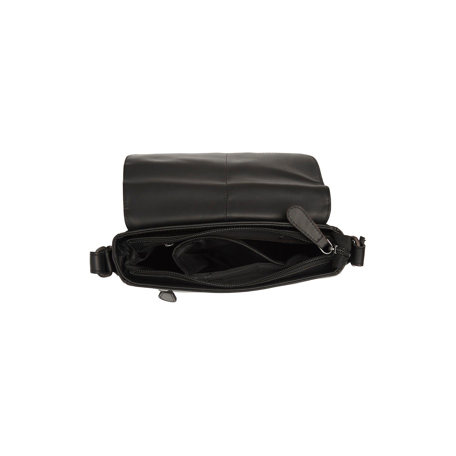 Sac Bandoulière en Cuir Noir Lucian