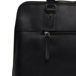 Leather Shoulder Bag Black Branson