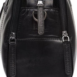 Leather Shoulder Bag Black Ezra