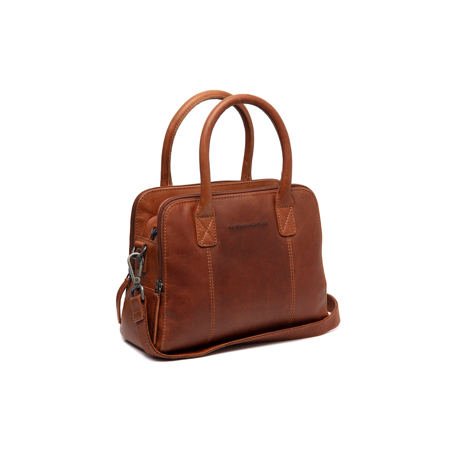 Sac à Bandoulière en Cuir Cognac Ezra