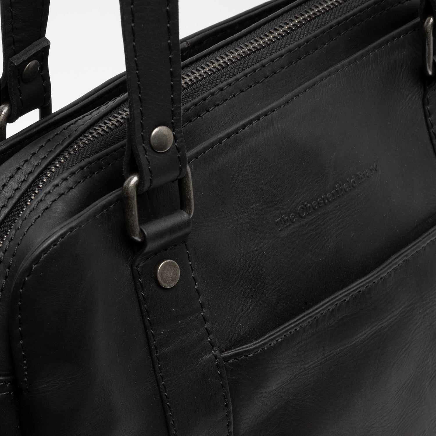 Sac à Bandoulière en Cuir Noir Porlezza