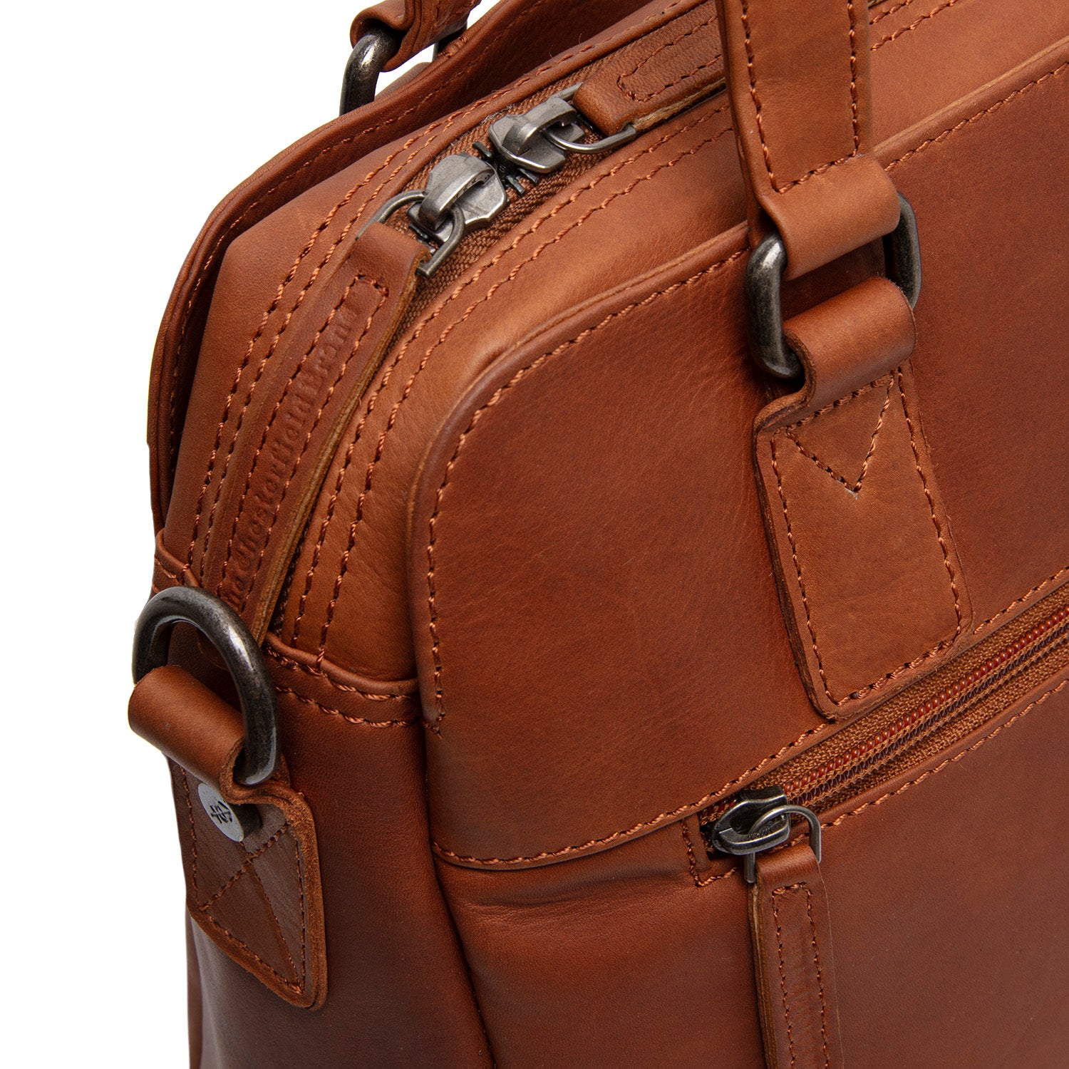 Leather Shoulder Bag Cognac Porlezza