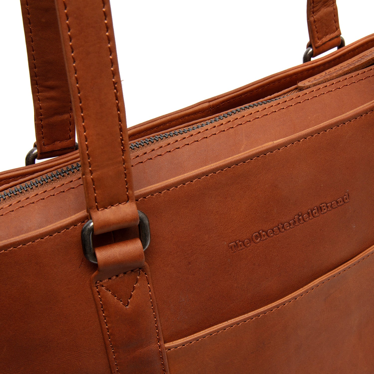 Leather Shoulder Bag Cognac Pretoria