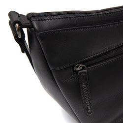 Leather Shoulder Bag Black Piemonte