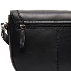 Leather Shoulder Bag Black Lizzola