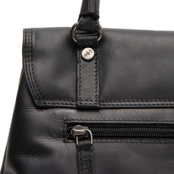 Leather Shoulder Bag Black Angera