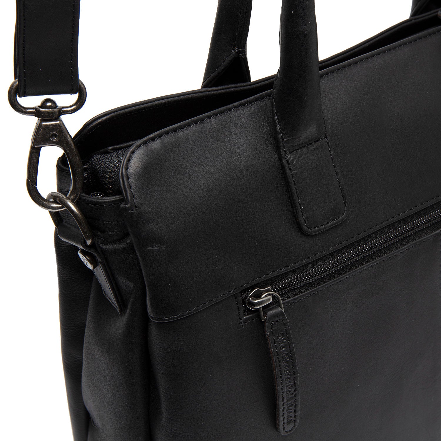 Leather Shoulder Bag Black Valmonte