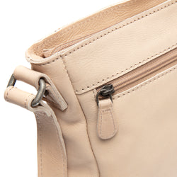 Leather Shoulder Bag Beige Aston