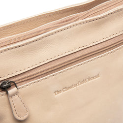 Leather Shoulder Bag Beige Aston